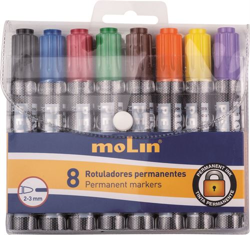 MOLIN CJ-8 MARCADORES PERMANENTES 2-3MM