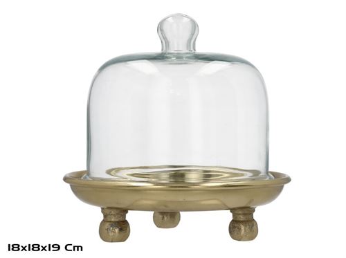 598109 BOLEIRA VIDRO E METAL 23CM