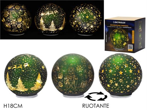 480539 BOLA ROTATIVA LUMINOSA 18CM SORT