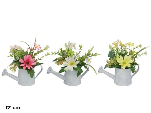 572888 REGADOR DE MARGARIDAS EM VASO DE METAL 23CM (S)