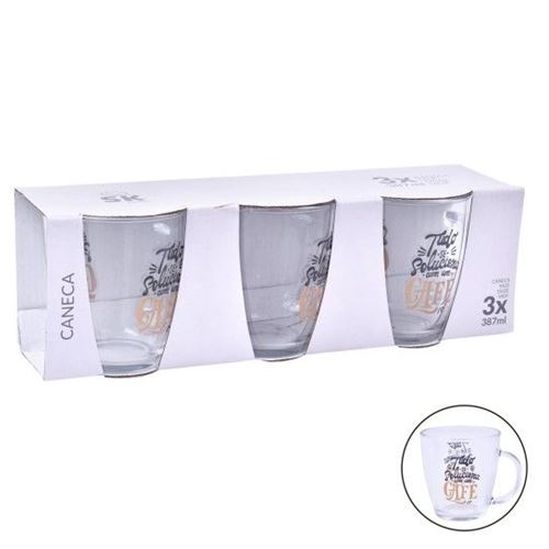 424794 CANECA VIDRO 387ML 3UN SK 424-79