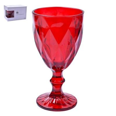 COPO VIDRO AGUA VERMELHO PK-6 DIAM X300ML  642-03