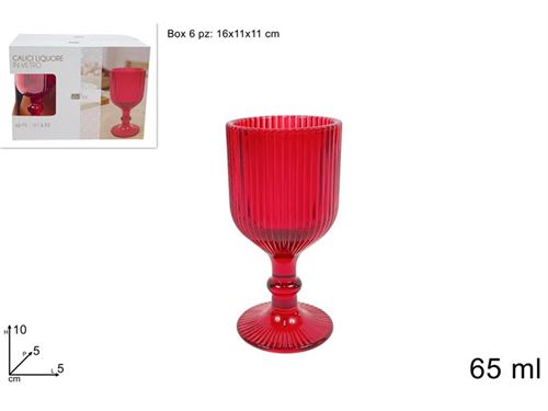 400556 COPO VIDRO VERMELHO PK6 65ML