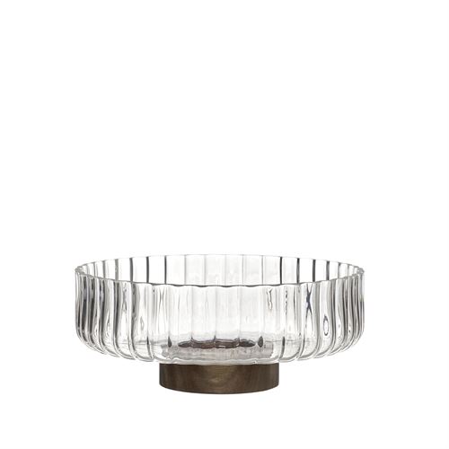 31804 TAÇA VIDRO BASE MADEIRA C 26,00 L 26,00 A 11,00