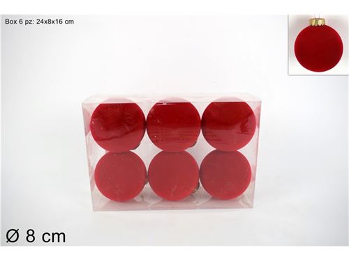987601 BOLA VELUDO 6PÇS 8CM