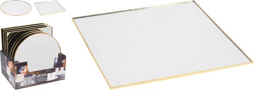 ACC681510 BASE  ESPELHO 25CM.C/FRISO DOURADO  2SORT