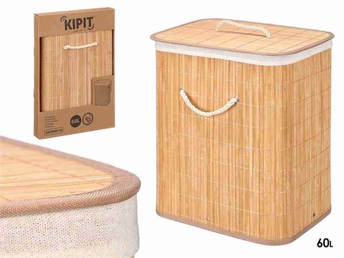 13070 CESTO ROUPA SUJA BAMBU 40X30X50CM