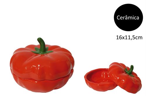 25128 TAÇAS DECORATIVAS COM TAMPA TOMATE PQ