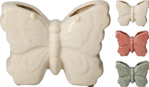 095242440 VASO CERAMICA BORBOLETA 15CM