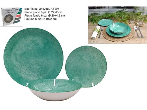 616734 SERVIÇO CERAMICA 18PÇS VERDE CLARO