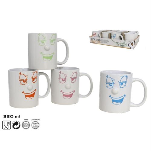 CANECA MUG 330 ML. HAPPY FACES 6 SORT.