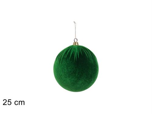493527 BOLA VELUDO VERDE 25CM