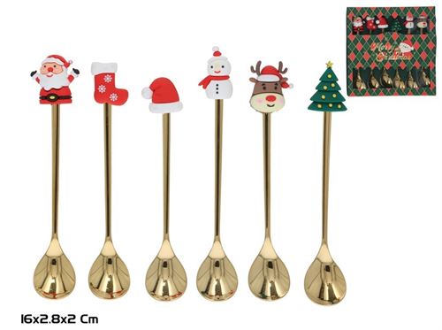 623993 COLHER NATAL 6PÇS 16X2,8X2CM