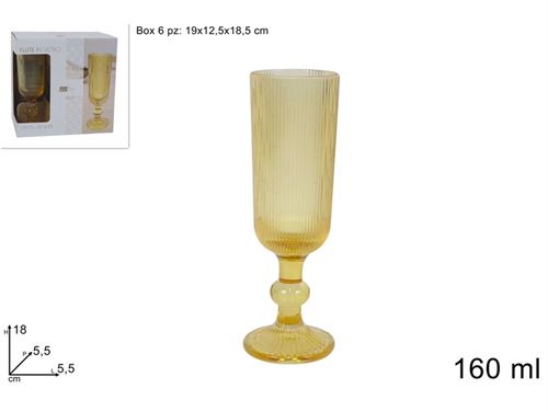 678695 COPO VIDRO FLUTE CX6 160ML
