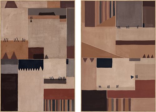 CU-226449 QUADRO TECIDO TELA 82,5X4X122,5 PATCHWORK 2 MOD.