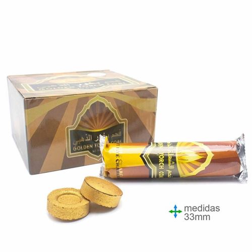 CL-78566 BRIQUETES CARVAO OURO CHAMA SUAVE 33MM