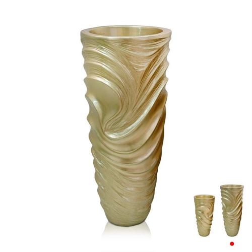 VASO DE RESINA CHAMPANHE 36X36X91CM