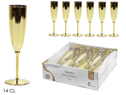 CALICE ACRILICO OURO SET6 14CL