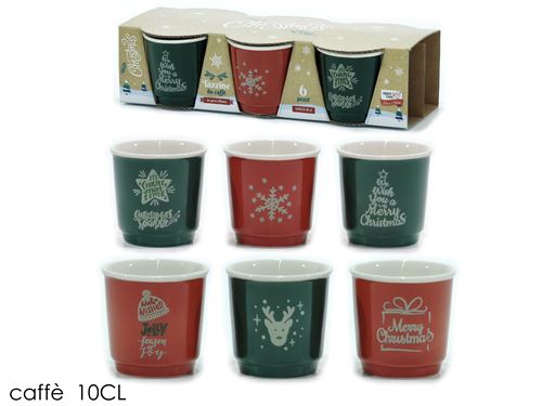 COPO CERAMICA PARA CAFE CJ.6 NATAL