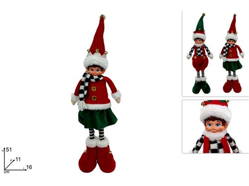 380339 ELFO 51CM VERMELHO/VERDE 51CM