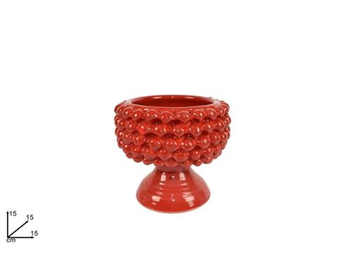 576519 VASO PINHA VERMELHO 15CM