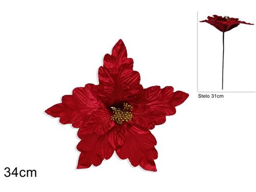 FLOR DE NATAL VERMELHA 34CM