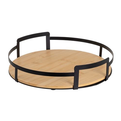 806959 BANDEJA METAL BAMBU PRETO 29X6CM