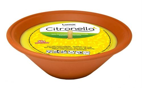 VELA CITRONELLA PLATO TERRACOTA 17,5X6CM