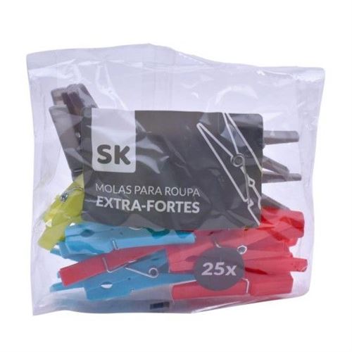 072544 MOLAS P/ ROUPA 25UNI PLAST. CORES SORT