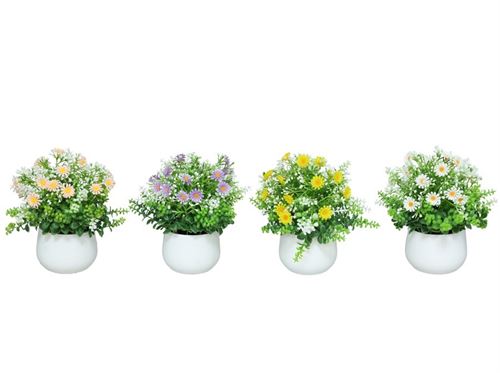 391069 VASO CERAMICA COM MARGARIDAS 21CM