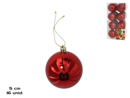 BOLAS DE NATAL SET16 VERMELHO 5CM