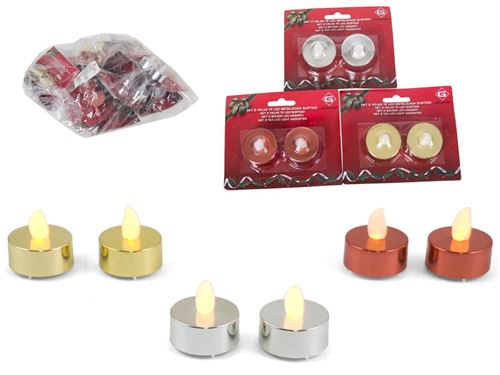 VELAS T-LIGHT LED 4,5CM 3 SORTIDOS SET2