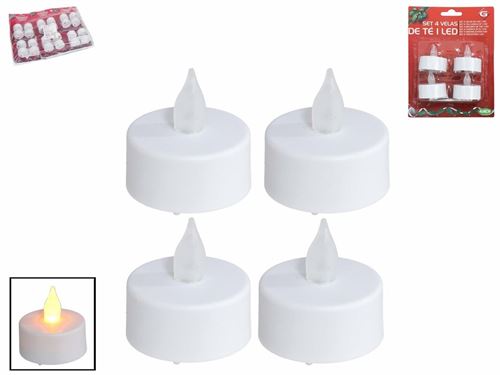 VELAS DE CHÁ SET4 LED 4X4CM