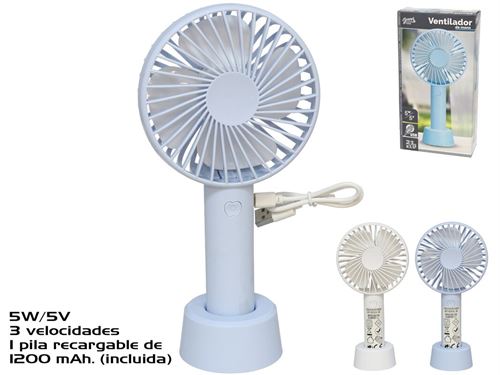 138084 VENTILADOR DE MANO USB 4.5W 21X11,2CM 2 SRT
