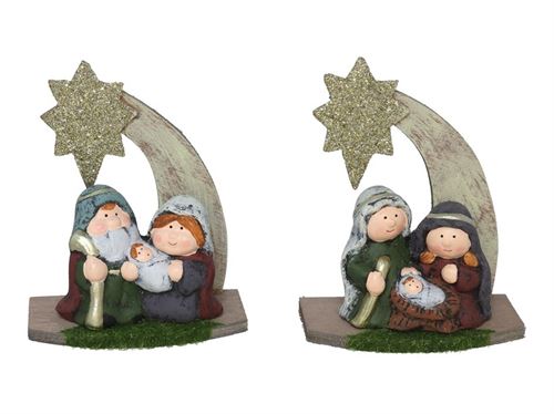 PRESEPIO COM ESTRELA 11X6X14CM 2SORT