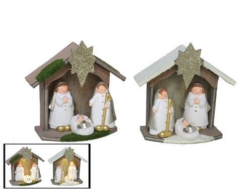 PRESEPIO EM PORTAL 1LED 15X6,5X15,5CM 2STD HOLLY