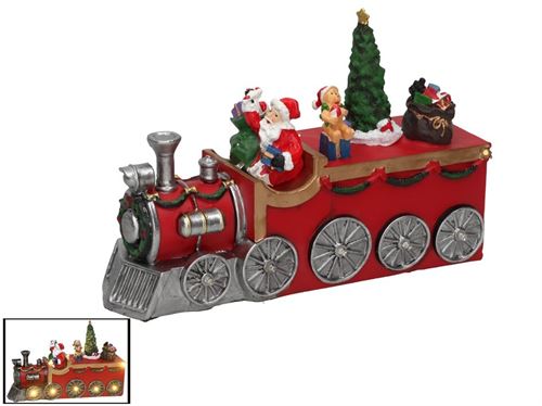 CENA DE TREM DE PAPAI NOEL COM 9LEDS 23X8X15,5