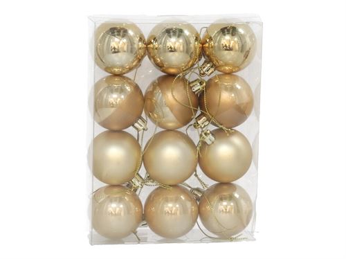 BOLA NATAL OURO BRILHANTE 12PÇS 5CM