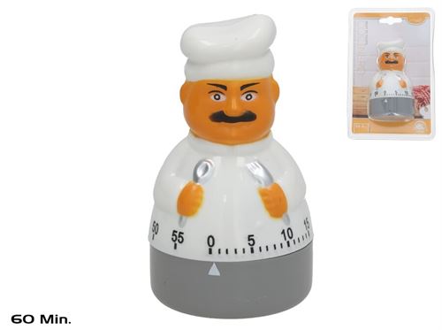 386782 RELOGIO COZINHA COZINHEIRO 5,5X10CM
