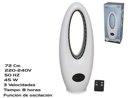 422275 VENTILADOR TORRE OVAL 220-240V 50HZ 45W 3 VELO. 72 CM