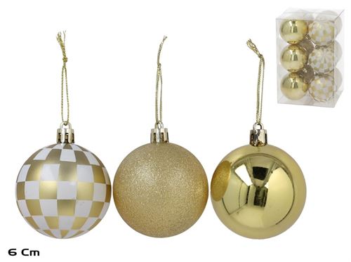 473437 BOLA NATAL 12PÇS OURO 6CM