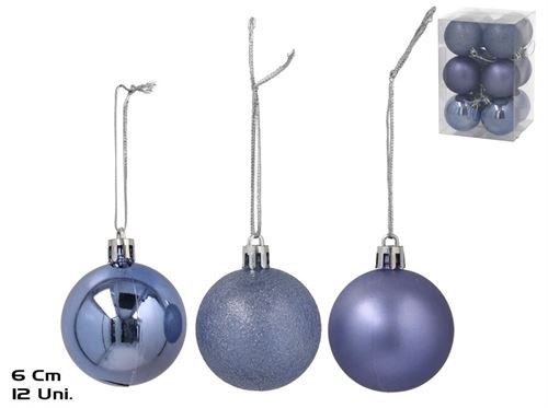 474052 BOLA NATAL X12PÇS AZUL
