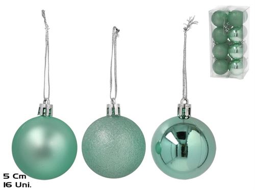 474946 BOLA NATAL 16PÇS VERDE