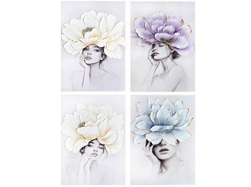 478463 QUADRO PINTADO A MANO 100% MENJU 60X90CM 4 SURT.