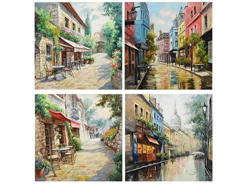 478548 QUADRO PINTADO A MANO 100% SAPIR 100X100CM 4 SURT.