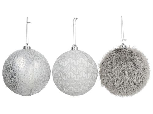 506616 BOLA NATAL CELINE PRATA 15CM SORT