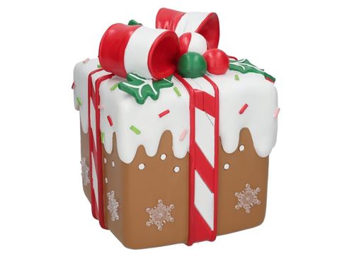 515311 CAIXA DECORATIVA PRESENTE COM LUZ 21X26CM