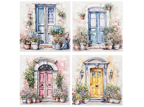 529868 QUADRO PINTADO A MANO PORT 80X80CM 4 SURT.