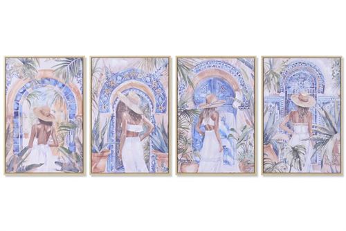 CU-226805 QUADRO TECIDO TELA 40X3,5X60CM MOLDURADO