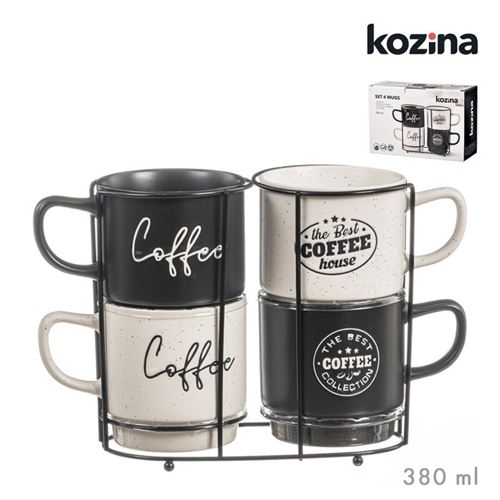 SET CHAVENAS COM SUPORTE COFFEE 380ML